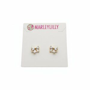 Marleylilly Crystal Bow Stud Earrings - NWT